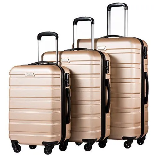 3 Piece Hard Expandable Spinner Luggage Set L-27 inch