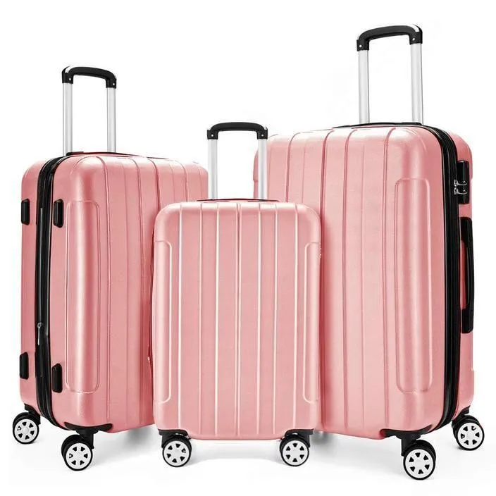 3 Piece Hard Expandable Spinner Luggage Set L-28 inch