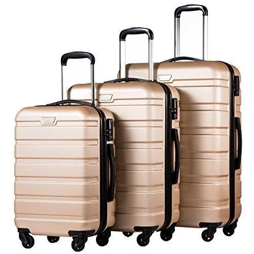 3 Piece Hard Expandable Spinner Luggage Set L-28 inch