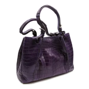 30-650-VIO THE VICTORIA Gracen Nile Crocodile Handbag, Violet