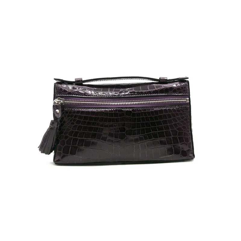 30-662-VIO THE SOPHIE Gracen Nile Crocodile Handbag, Violet