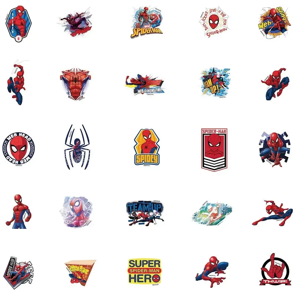 50-Piece Spider-Man Sticker Set for Laptop Guitar Suitcase - Waterproof Decals for Kids Toys