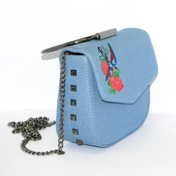 ABERMAIN - Women's Denim Chain Shoulder Bag & Evening Clutch Bag