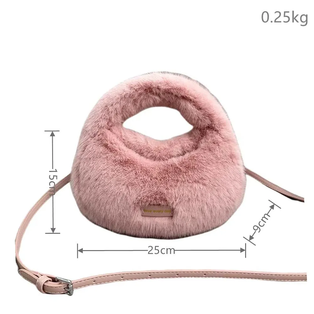 AG Collective Soft Fashionable Fluffy Shoulder Women's Handbag