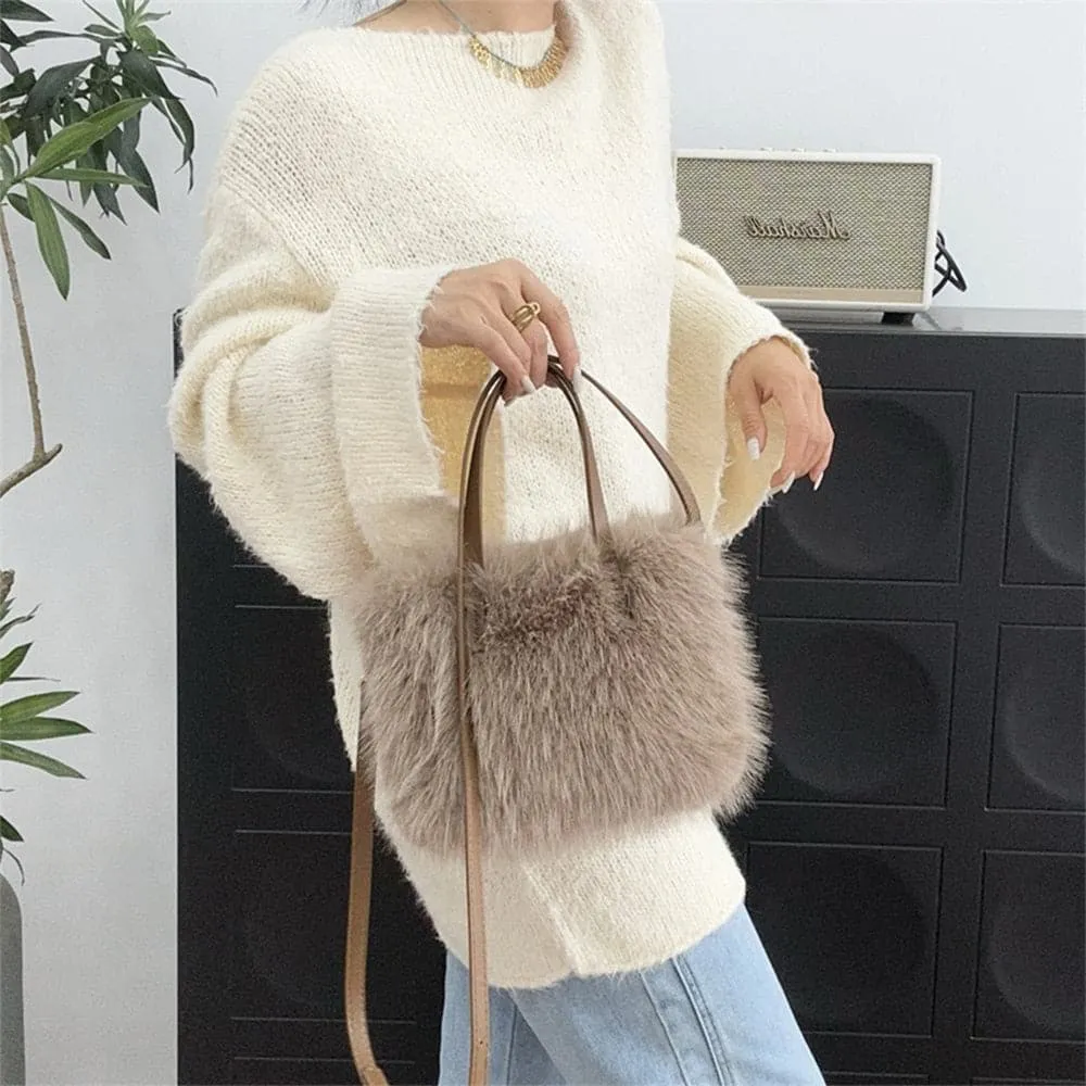 AG Collective Top Handle Fluffy Crossbody Women's Shoulder Bag