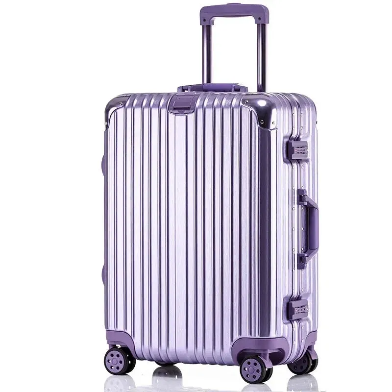 Aluminium Frame Spinner Rolling Luggage Travel Suitcase for Men and Women