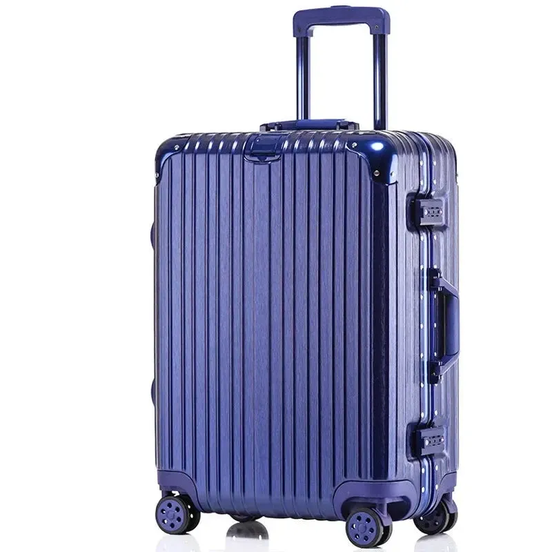 Aluminium Frame Spinner Rolling Luggage Travel Suitcase for Men and Women