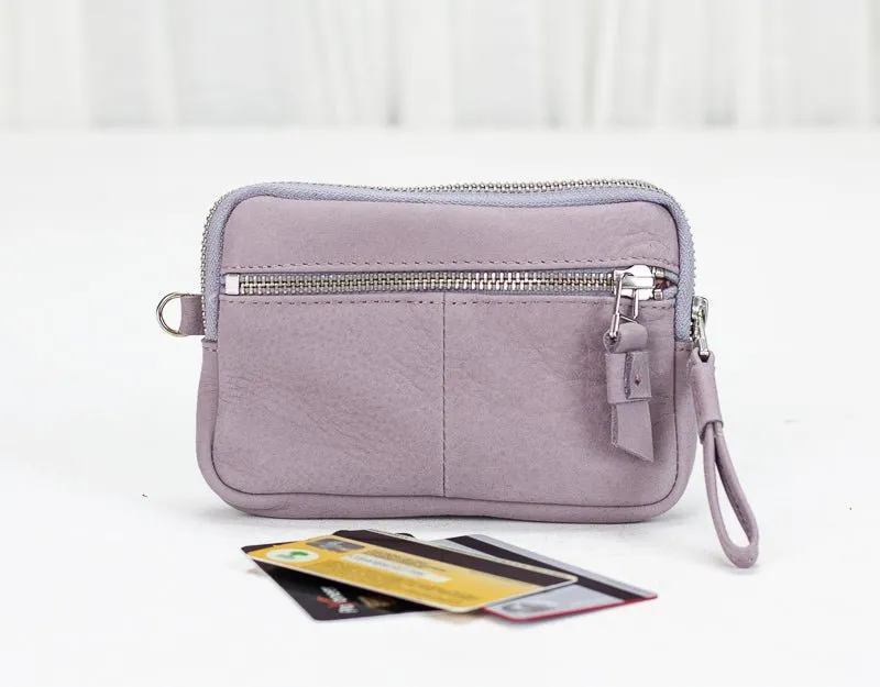 Antheia mini wallet - Mauve leather