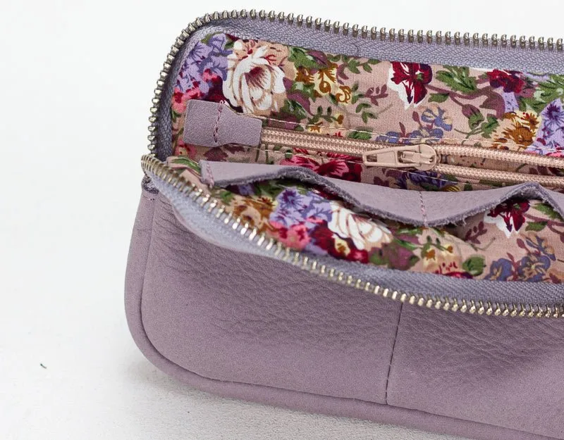 Antheia mini wallet - Mauve leather