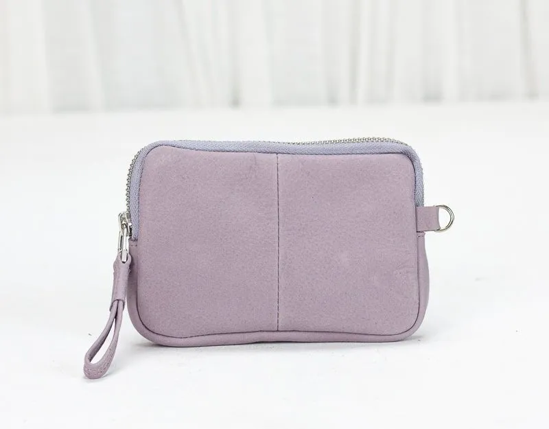 Antheia mini wallet - Mauve leather