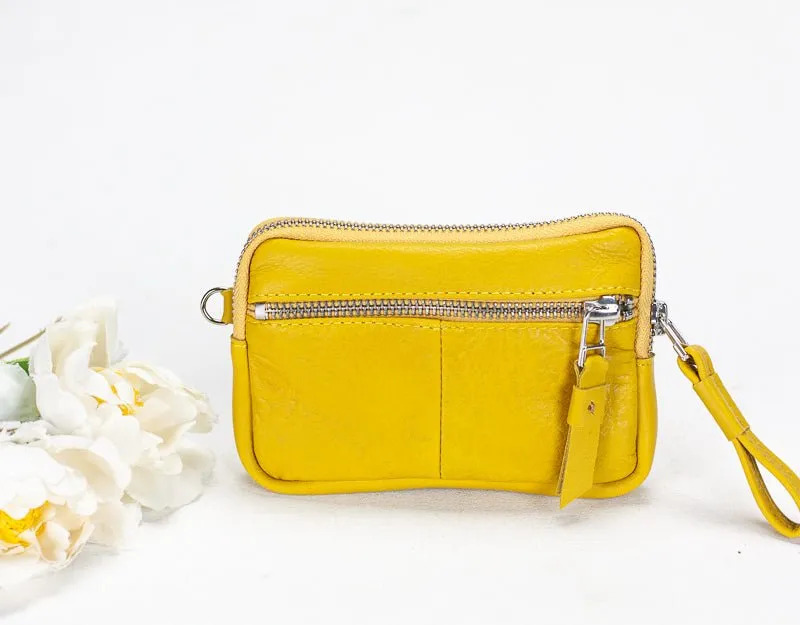 Antheia mini wallet - Yellow leather