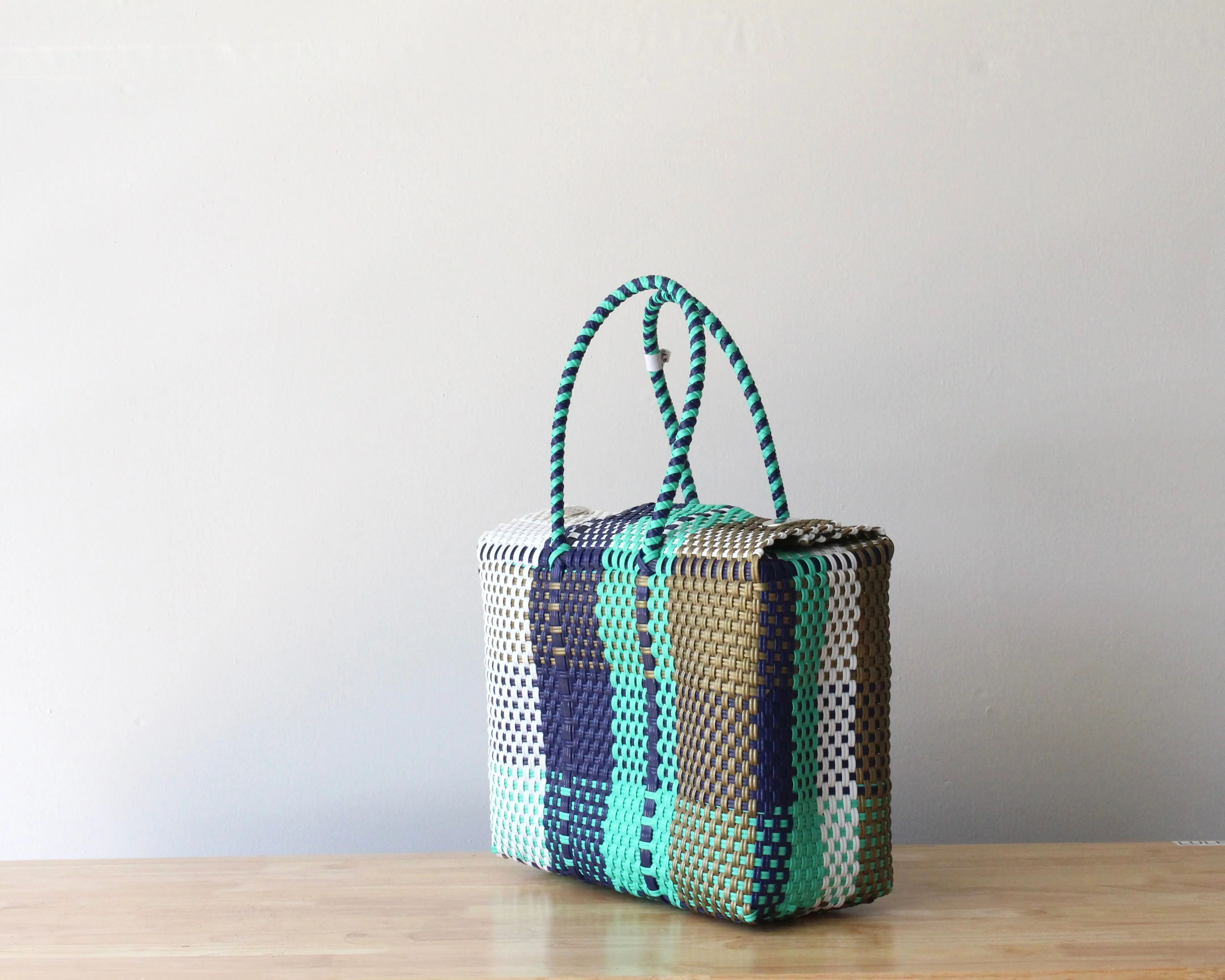 Aqua, Blue & Gold Handbag by MexiMexi