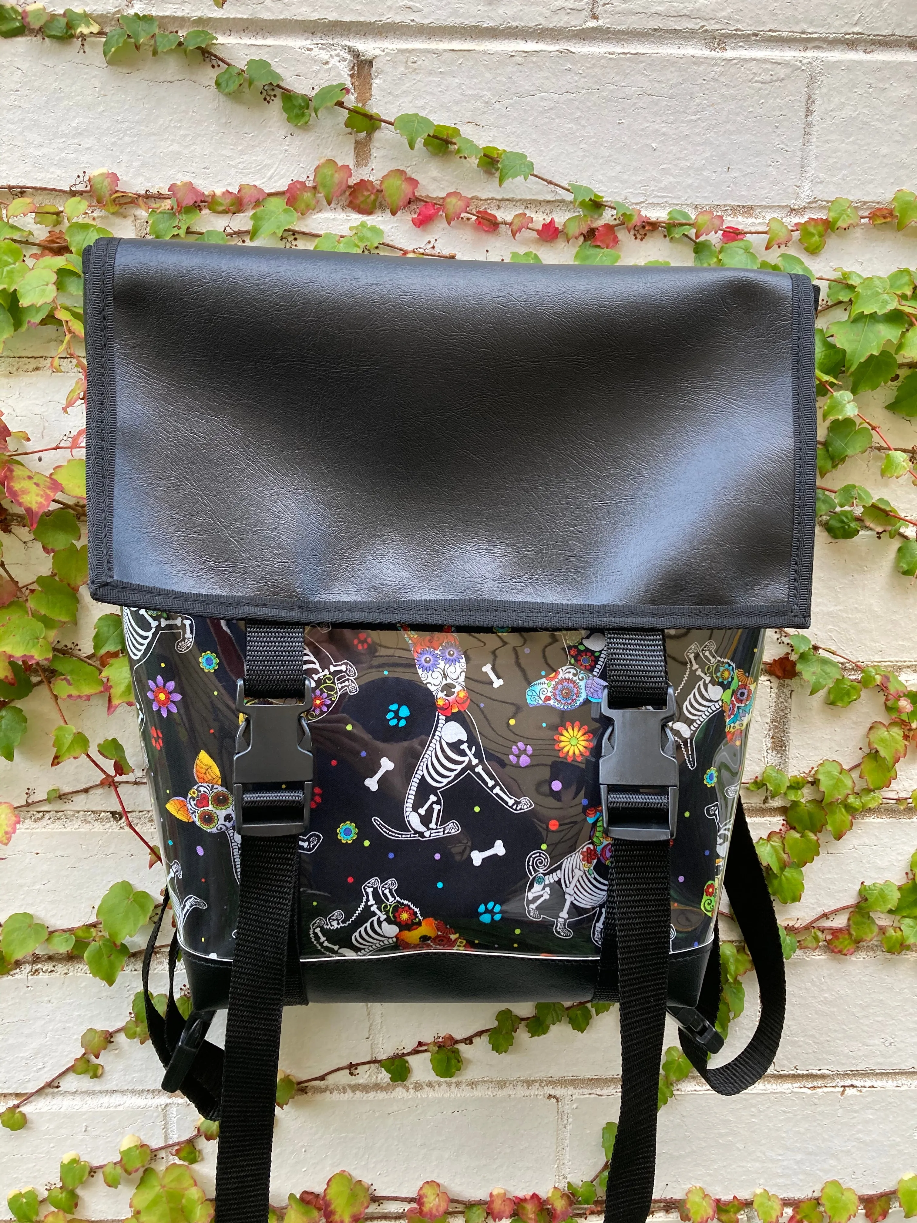 Backpack/ Shoulder Bag - Sugar Skull Dogs