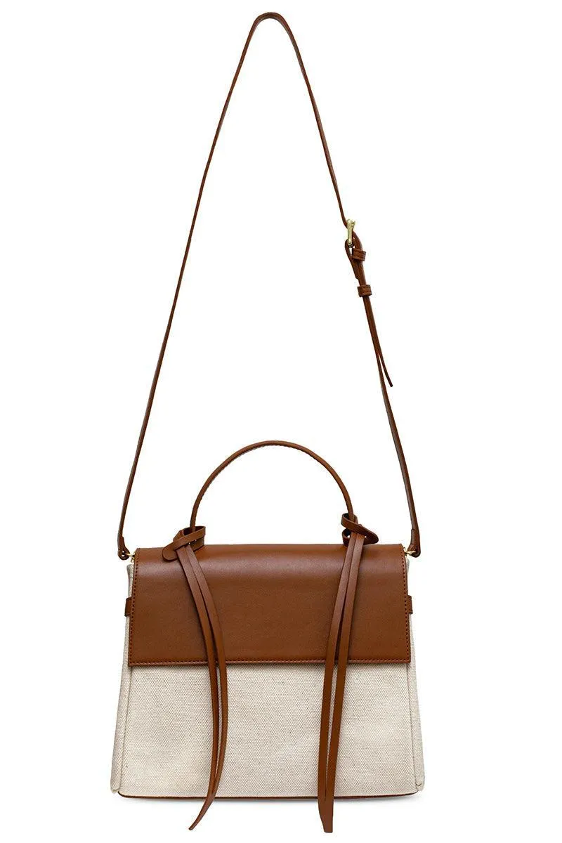 Bank Canvas Leather Handbag