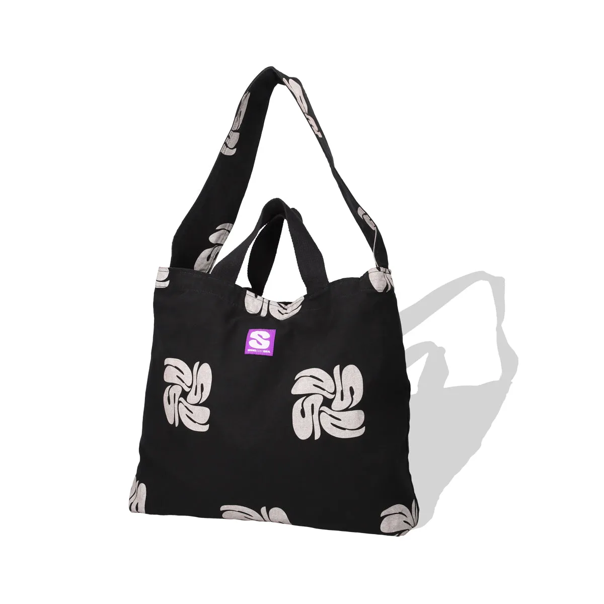 Big Canvas (pattern) Shoulder Bag / BLACK