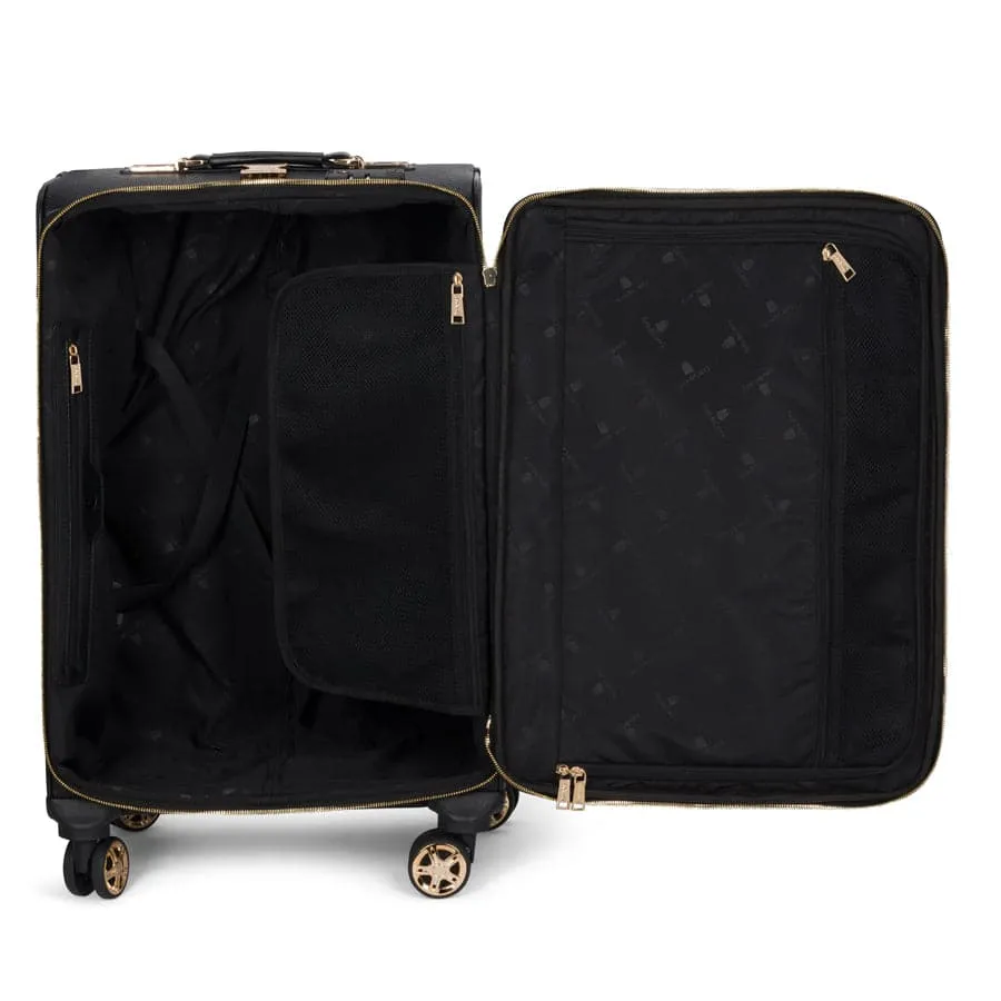 Black Apollo 1 Faux Snakeskin Carry-On Suitcase