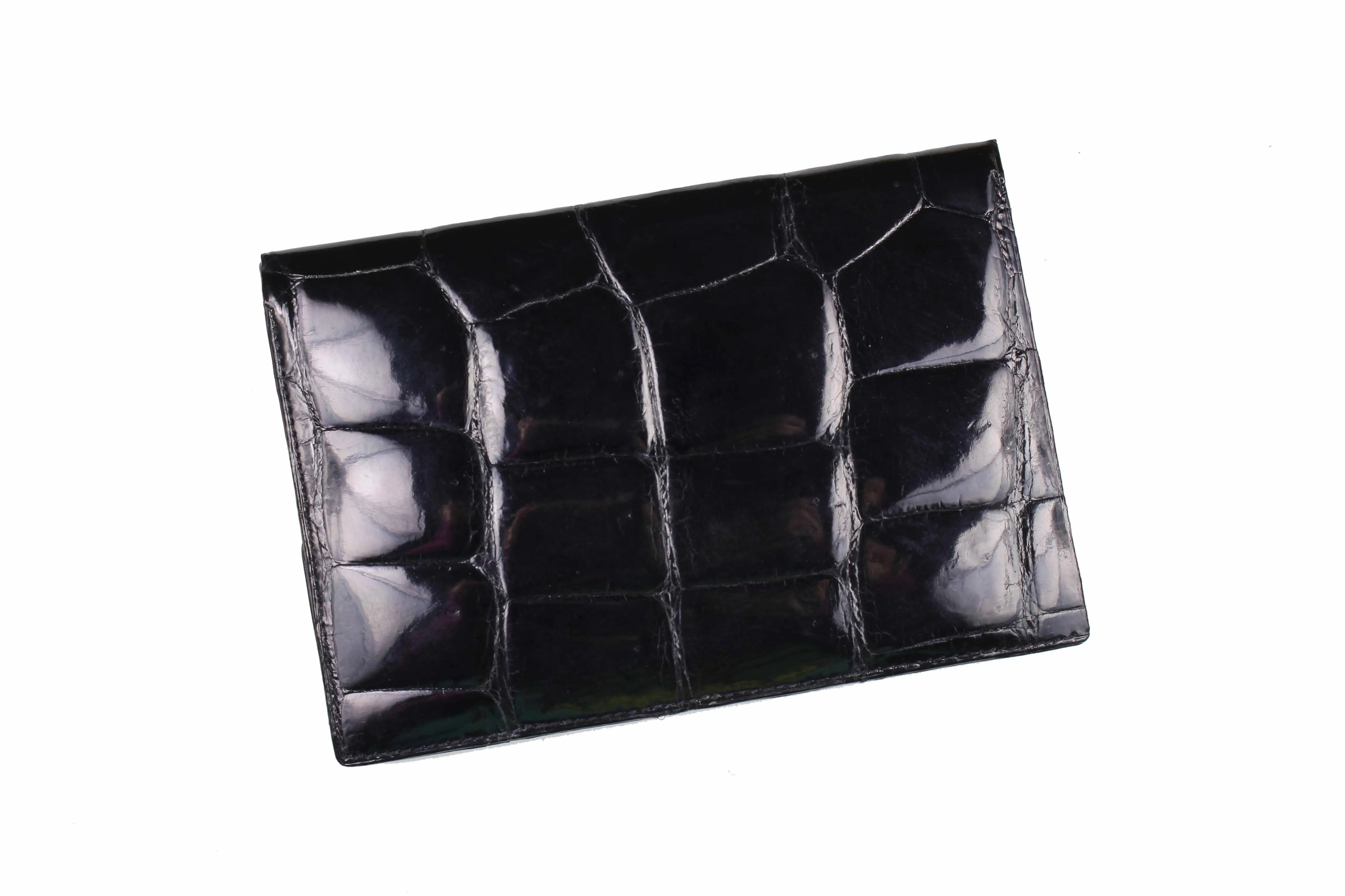 Black crocodile skin wallet