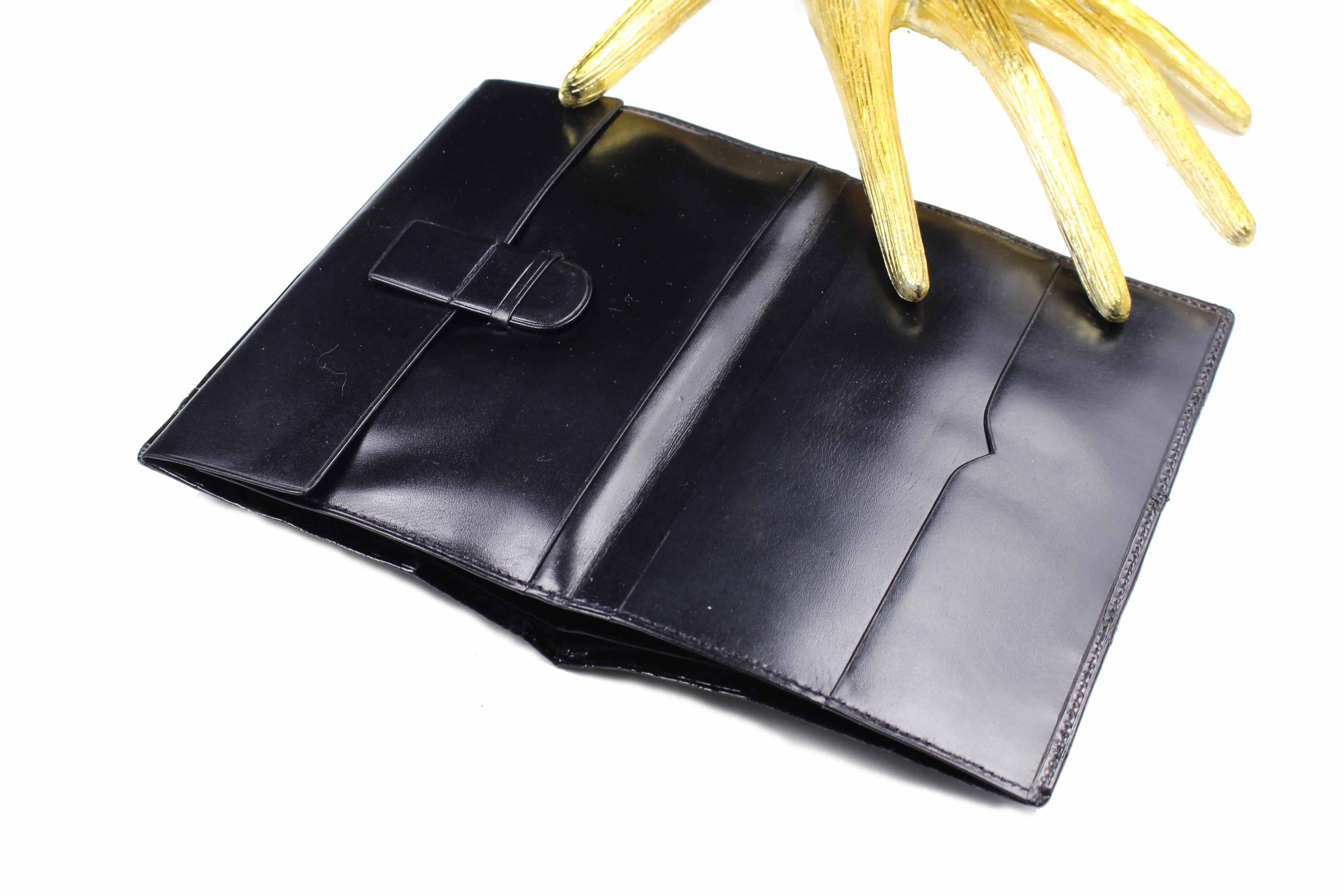 Black crocodile skin wallet