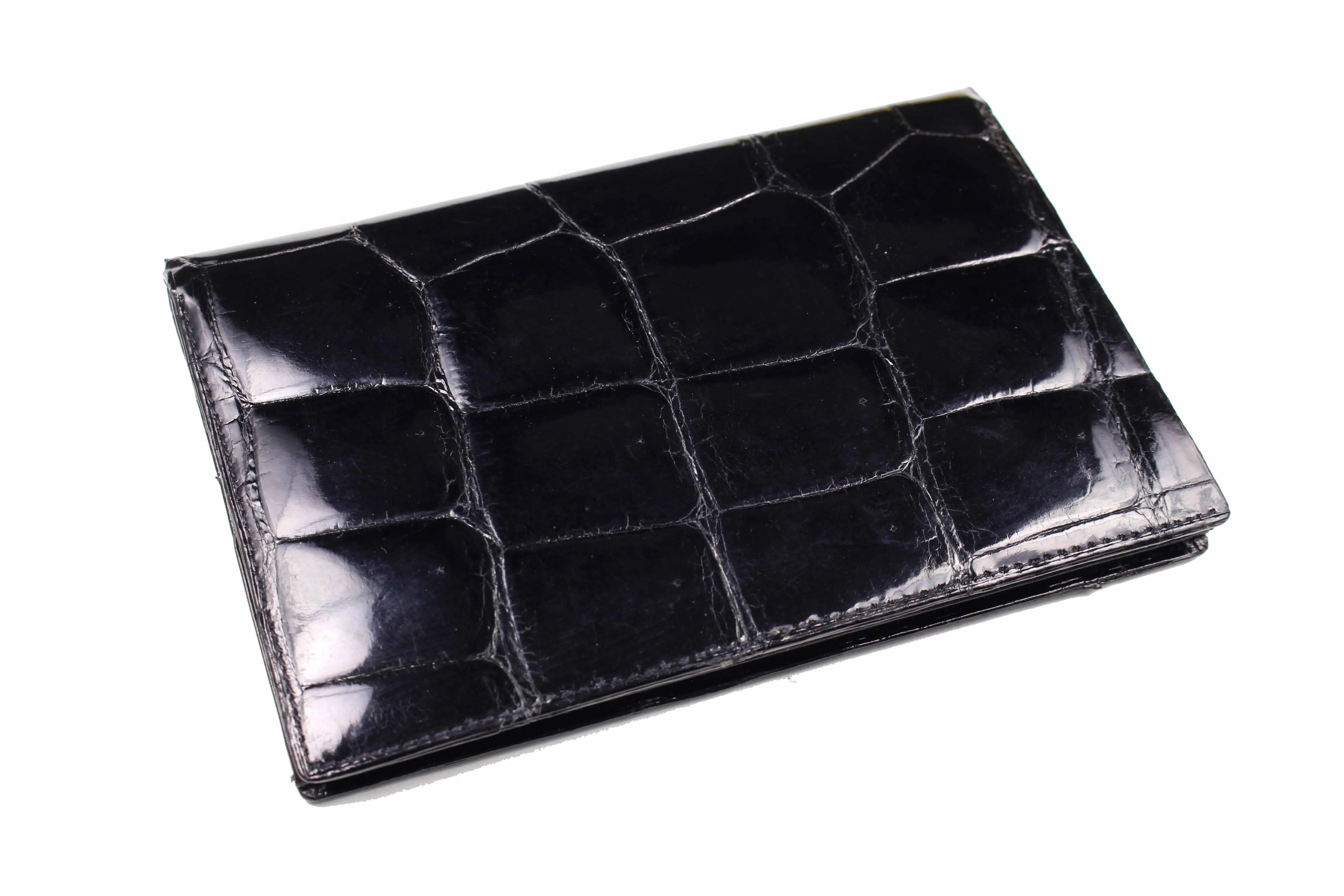 Black crocodile skin wallet