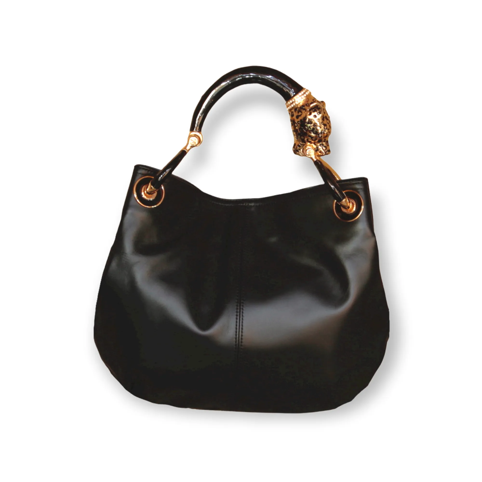 BLACK JAGUAR SMALL HANDBAG  IN HIGHT QUALITY LEATHER