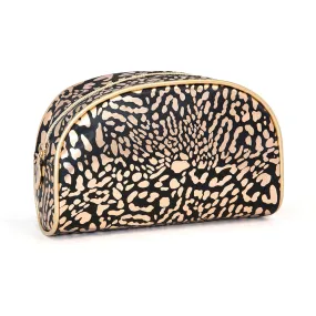 Black leopard print cosmetic bag