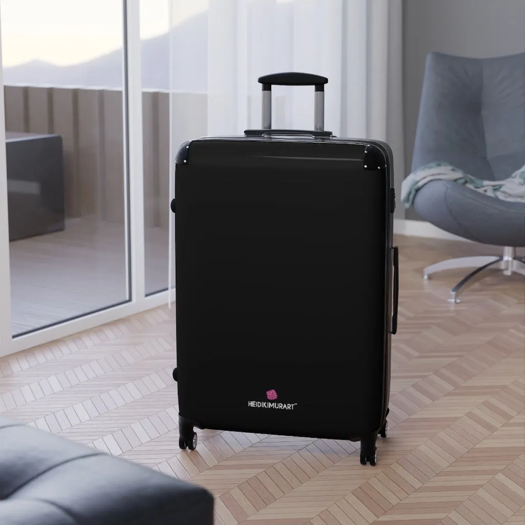 Black Solid Color Best Suitcases, Modern Simple Minimalist Designer Suitcase Luggage (Small, Medium, Large)