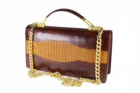 Brandy baby crocodile skin handbag