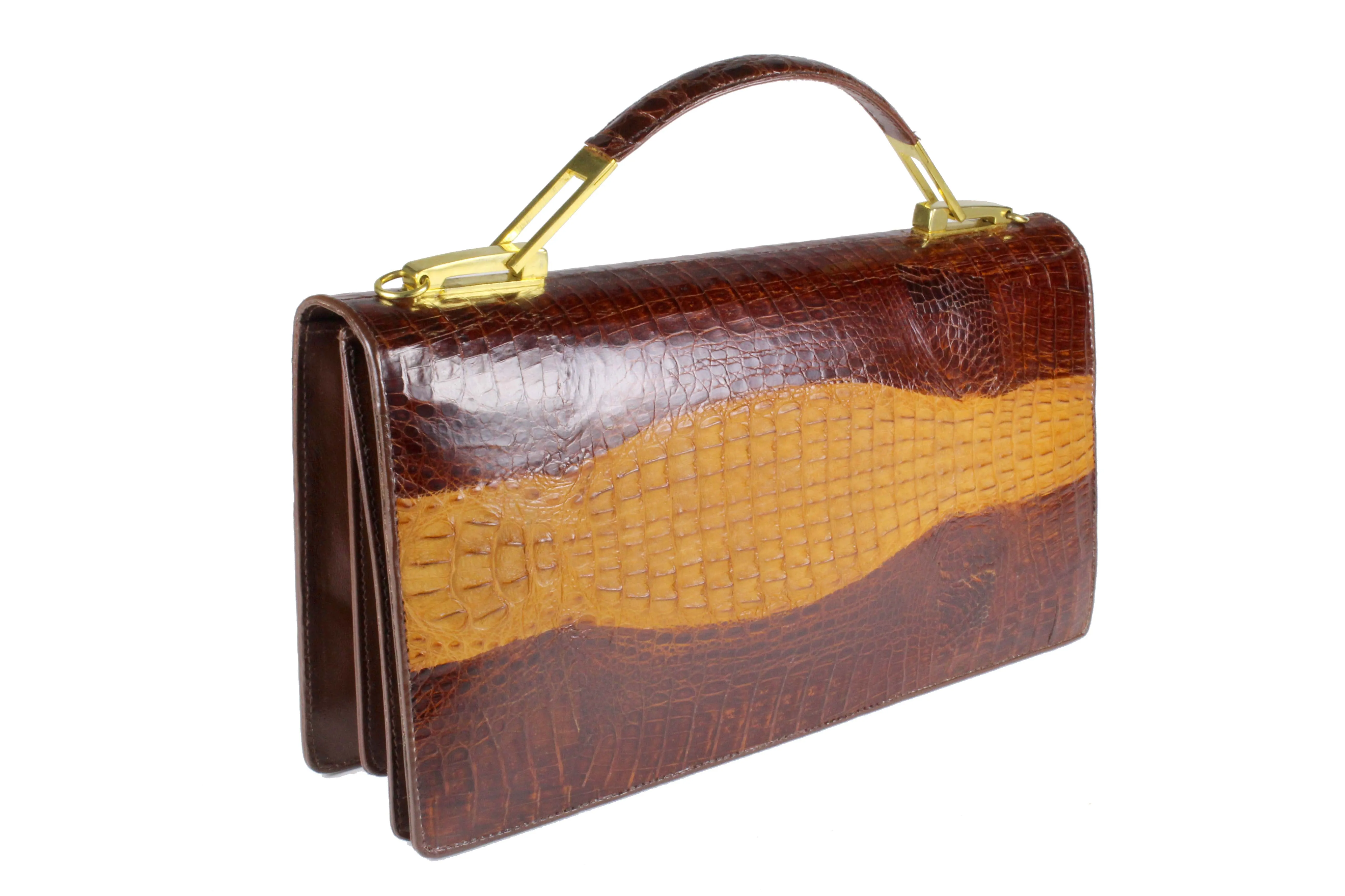 Brandy baby crocodile skin handbag