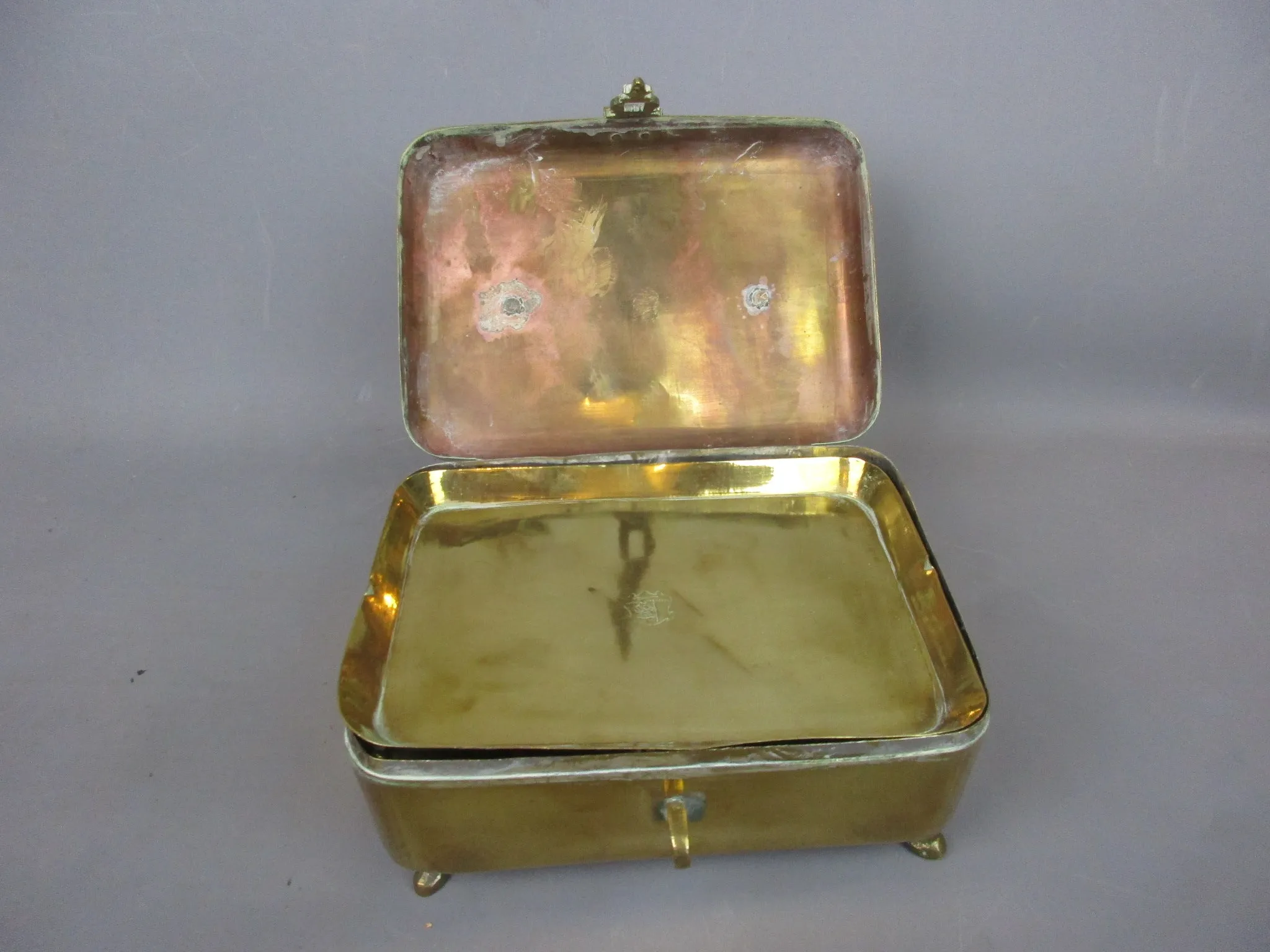 Brass Travelling Spice Box Antique 19th Century