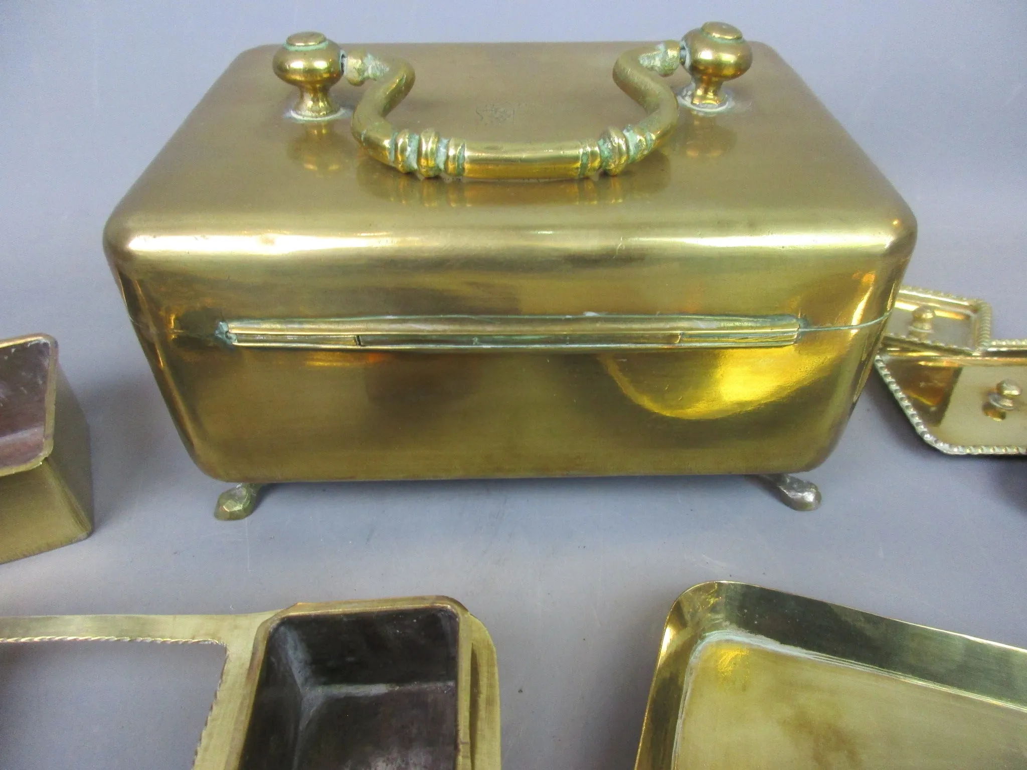 Brass Travelling Spice Box Antique 19th Century