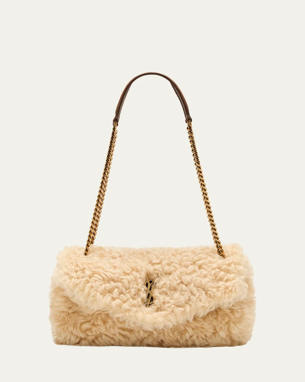 Calypso Small YSL Shoulder Bag in Shearling