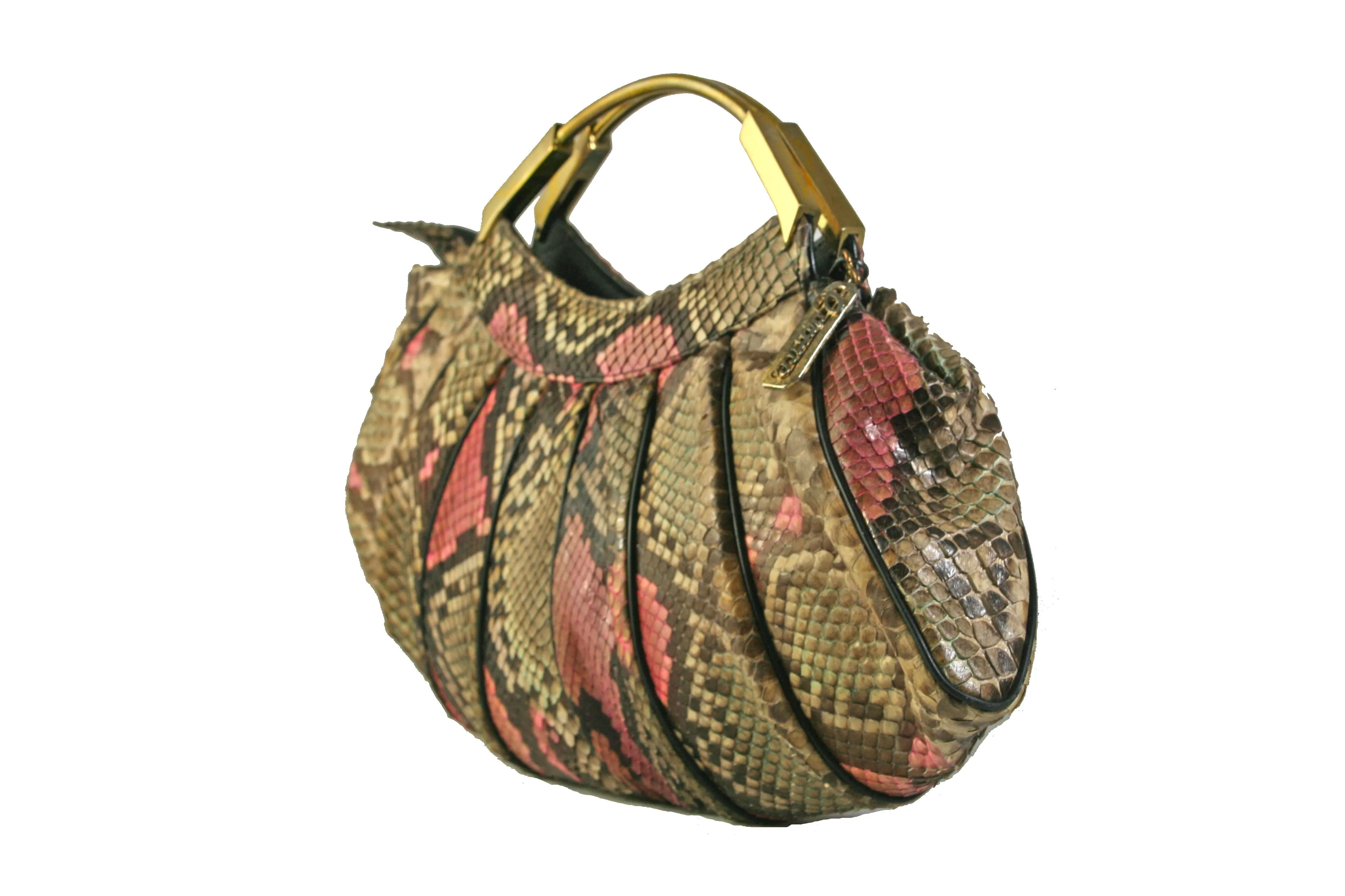 CAPRICE half moon python snake skin handbag