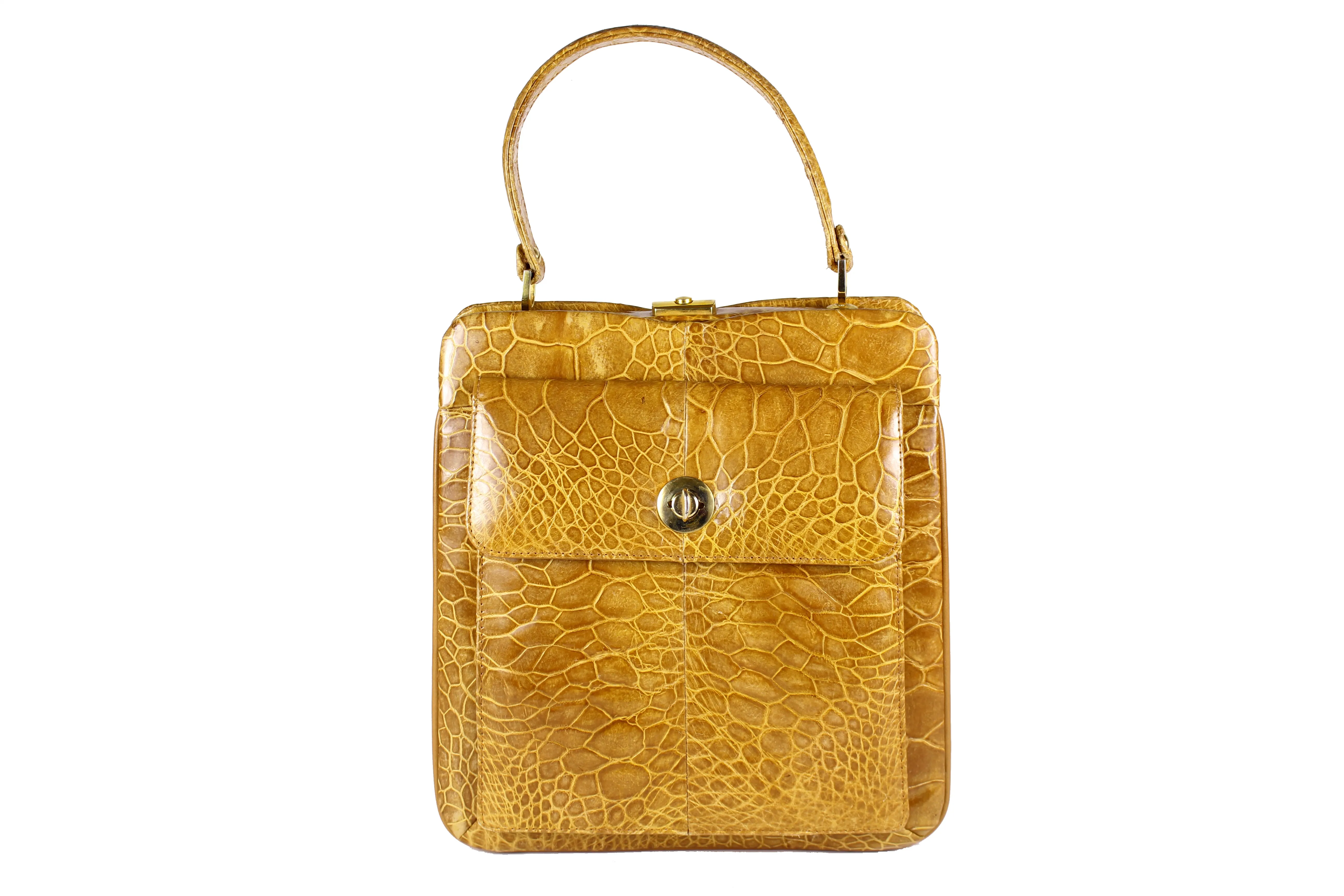 Caramel color turtle skin handbag