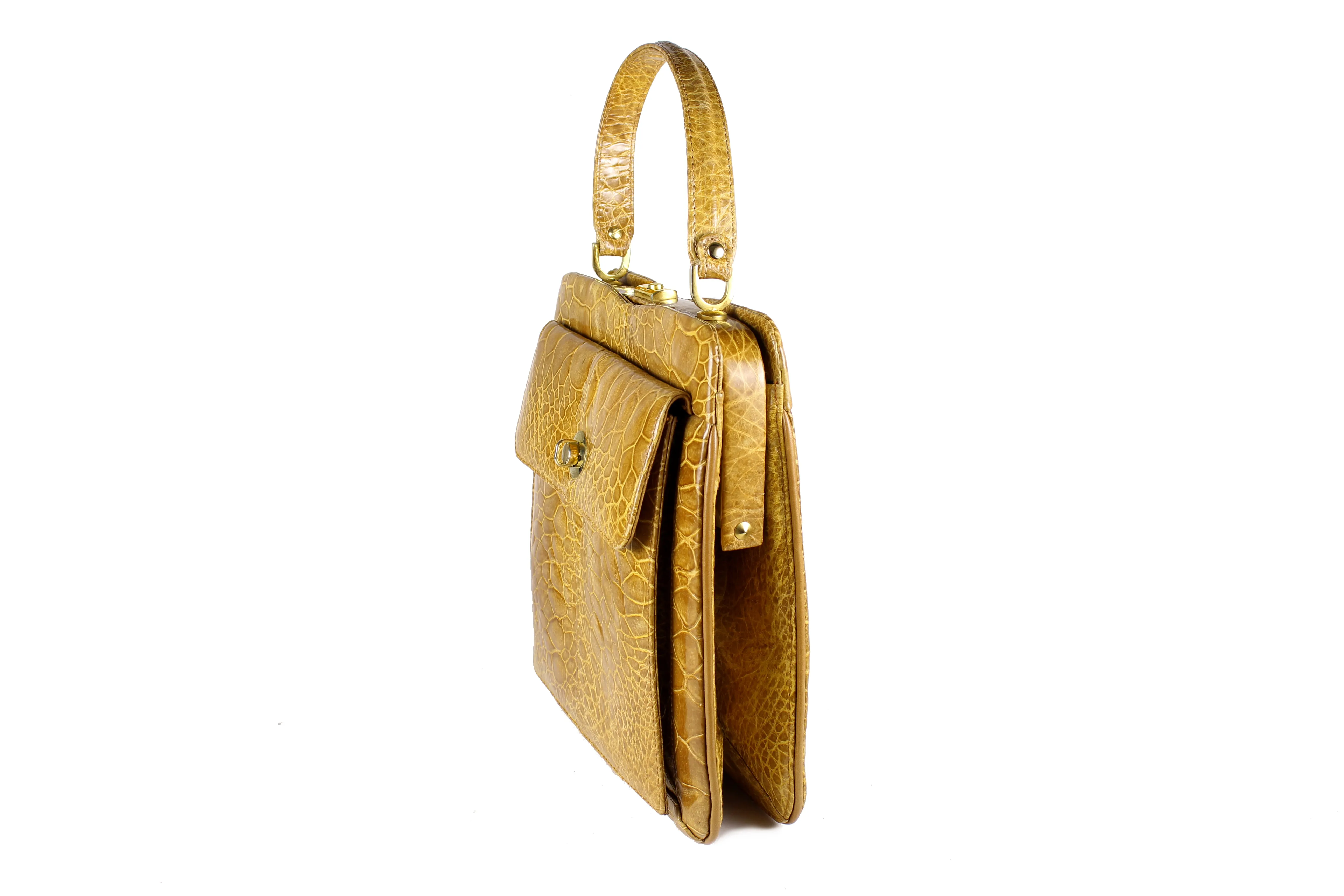 Caramel color turtle skin handbag