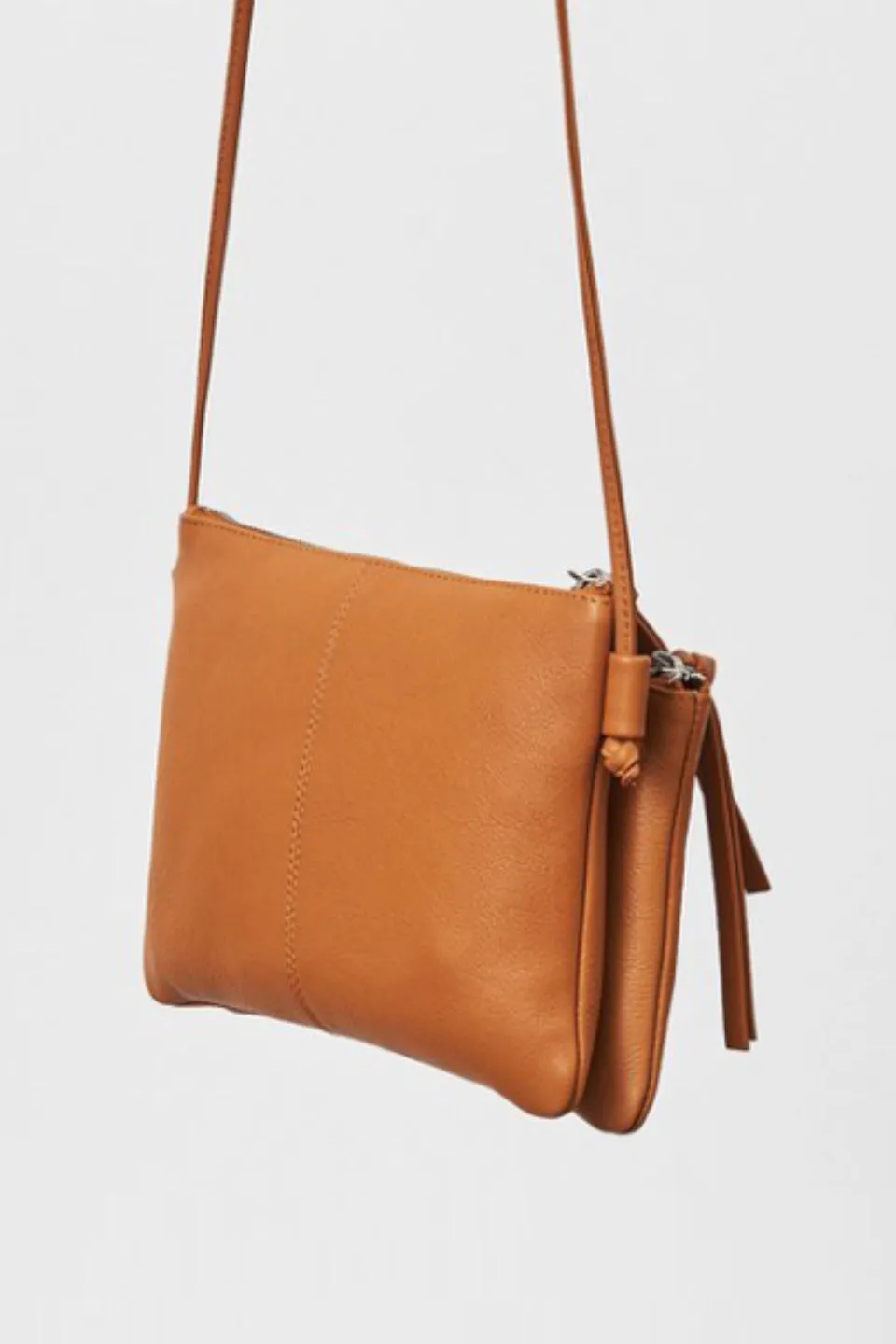 Caughey Double Pocket Camel Shoulder Bag