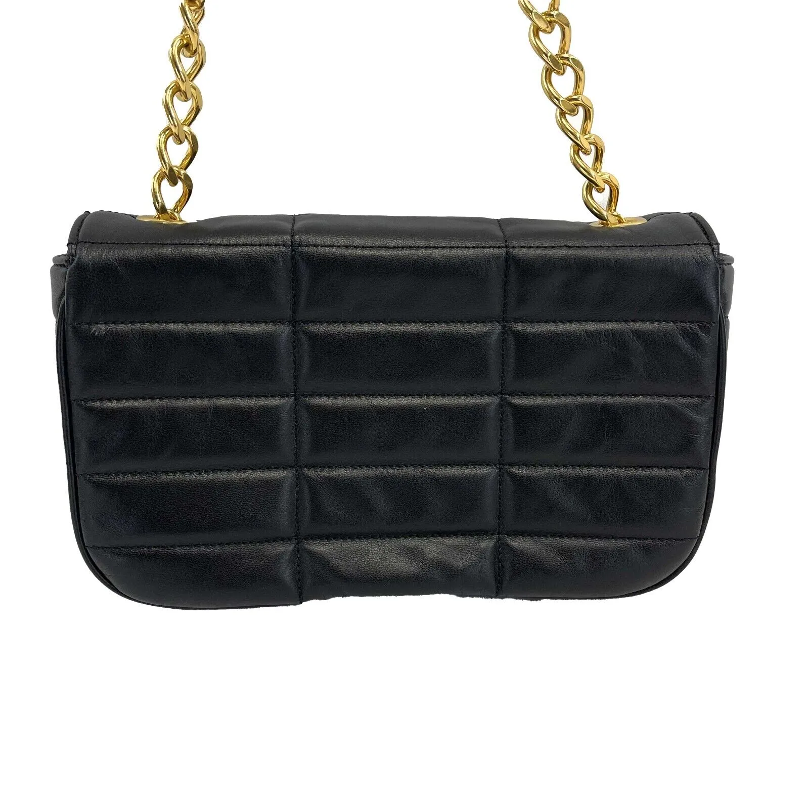 Celine - Black / Gold Matelasse Monogram Quilted Goatskin Shoulder Bag