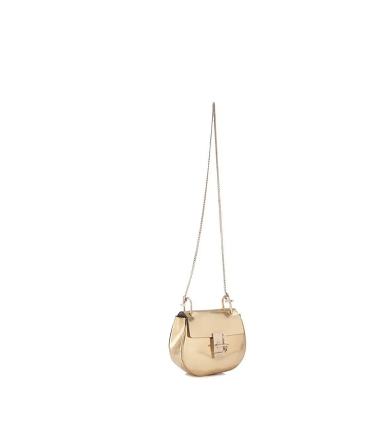 Chloe Drew Mini Chain Shoulder Gold Leather Cross Body Bag