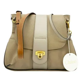 Chloé Lexa Medium Motty Grey Leather Shoulder Bag