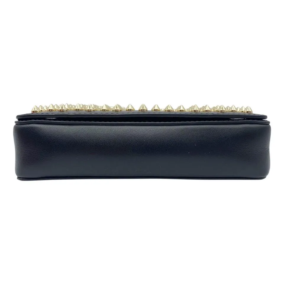 Christian Louboutin Zoompouch Studded Black Leather Shoulder Bag