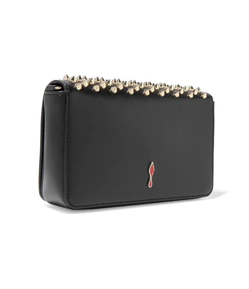 Christian Louboutin Zoompouch Studded Black Leather Shoulder Bag