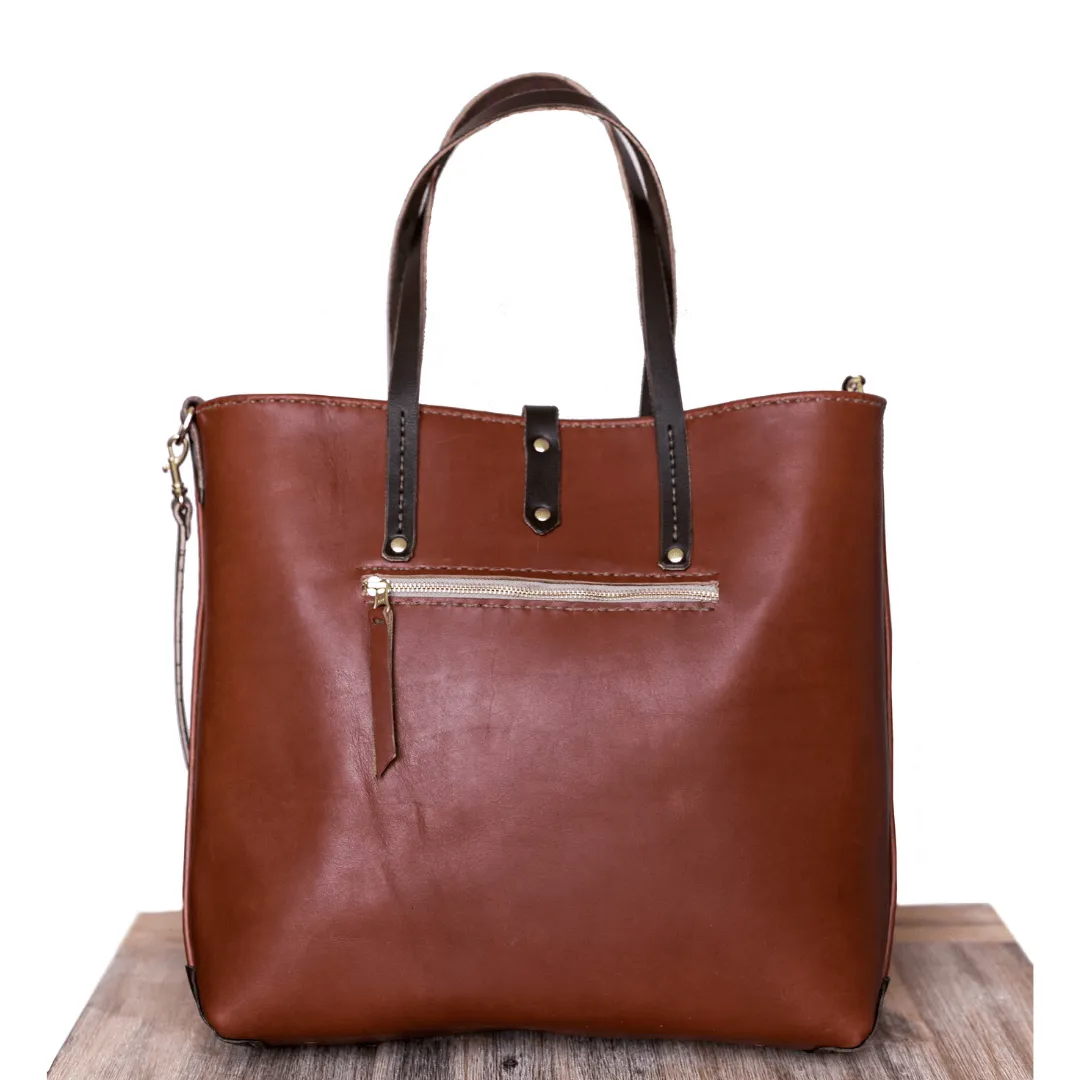 Classic Leather Esther Handbag - Hazelnut