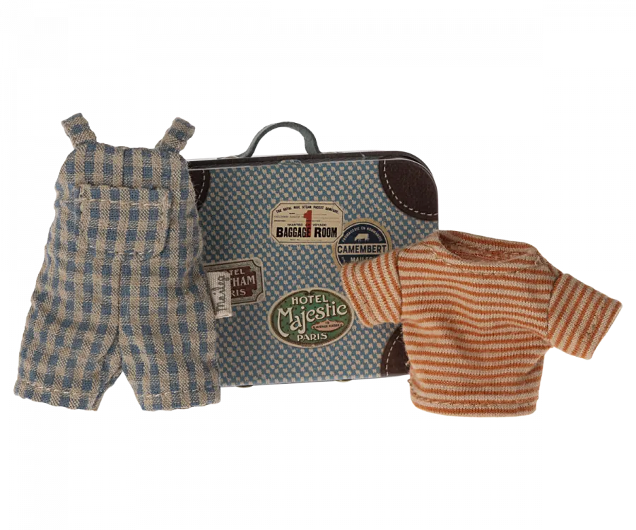 Clothes For Mouse - Overalls And Shirt In Suitcase