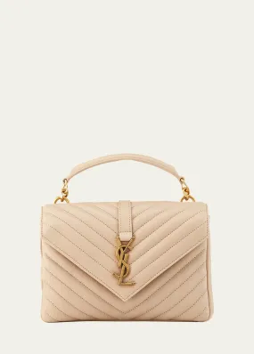 College Medium Flap YSL Shoulder Bag in Quilted Leather