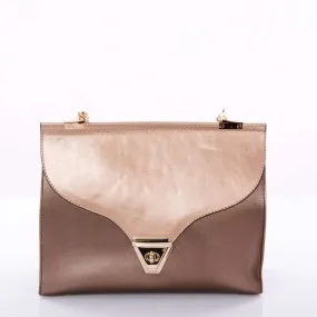 Copper and Golden Rose Shiny Handbag