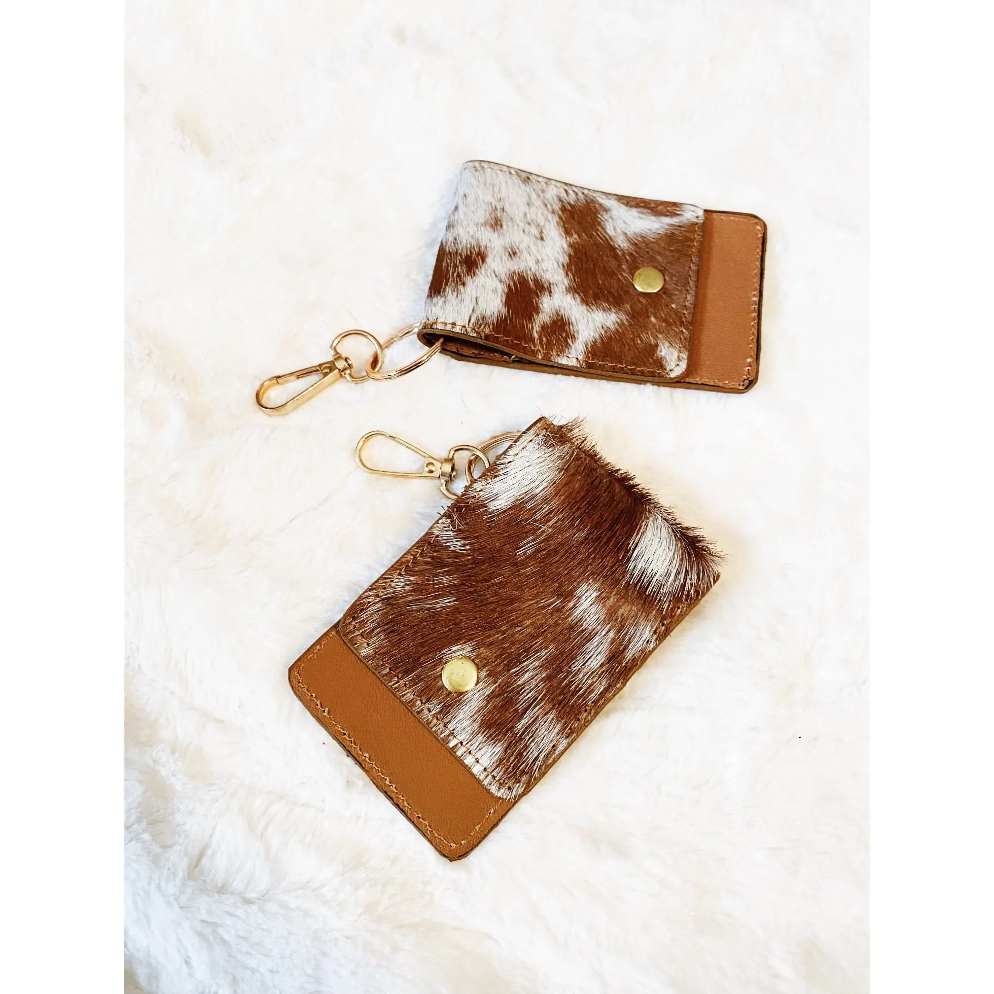 Cow Hide Wallet Keychain