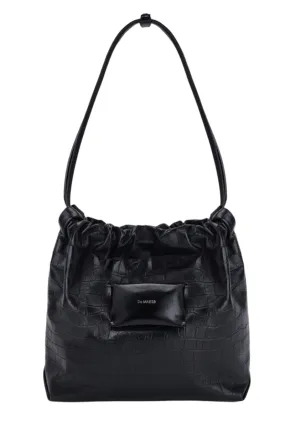 Croco Black Miel Shoulder Bag