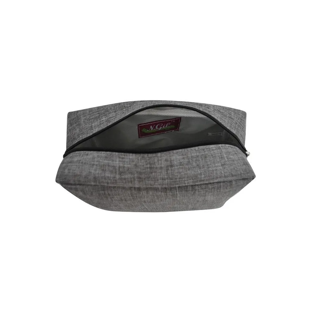 Crosshatch Gray NGIL Large Cosmetic Travel Pouch