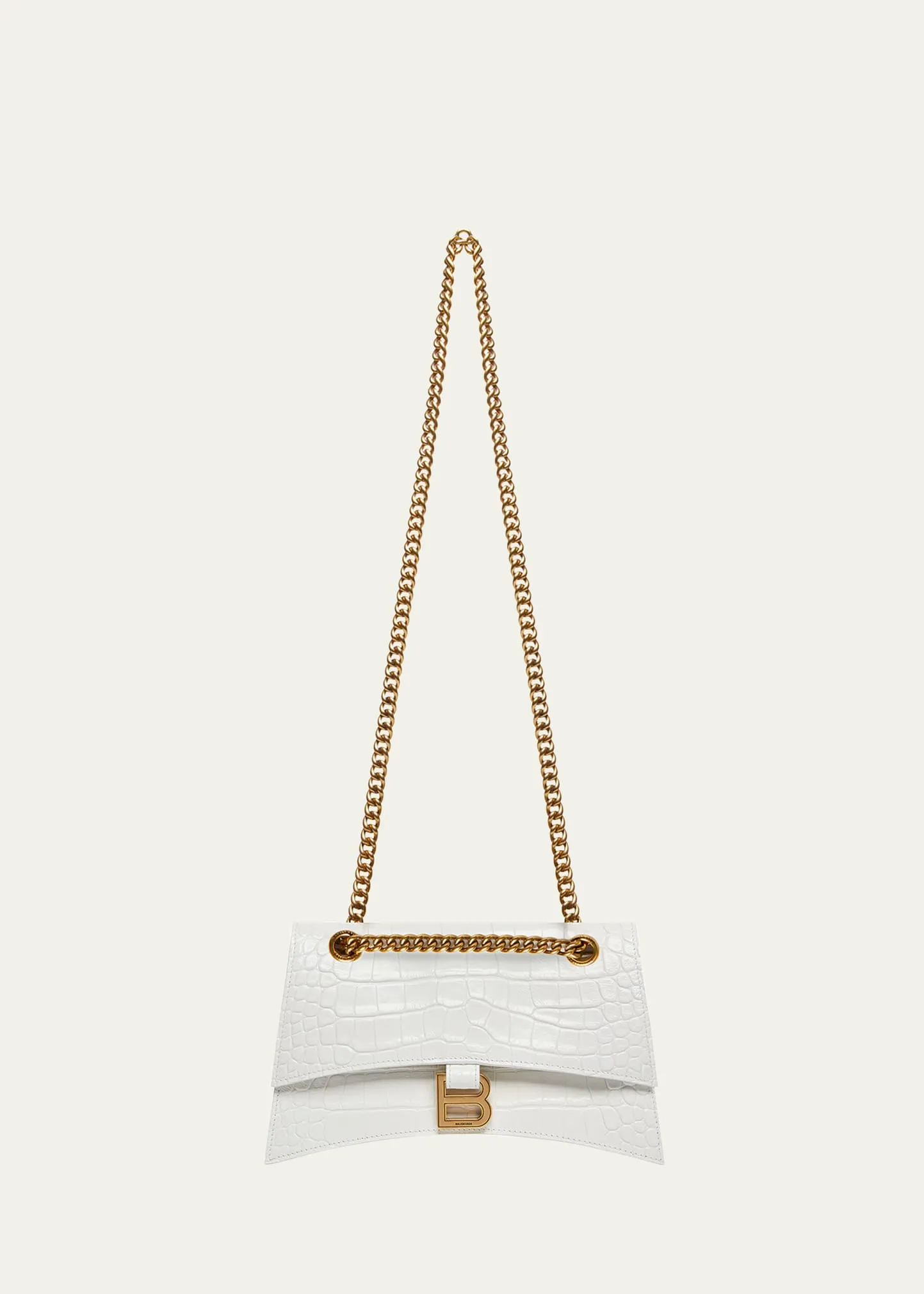 Crush Croc-Embossed Small Shoulder Bag