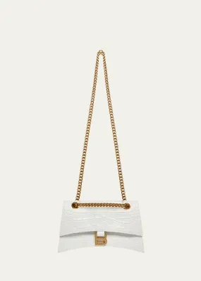 Crush Croc-Embossed Small Shoulder Bag