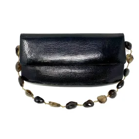 Darby Scott Handbag in Black Lizard and Smoky Quartz